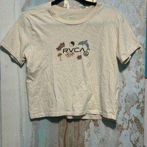 RVCA Cream Graphic Tee sz small